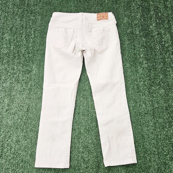 True Religion Women's Size 27 White Lizzy Denim Summer Cropped Jeans - Picture 1 of 16